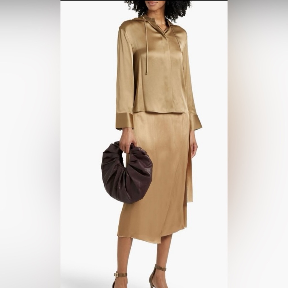 Vince Silk hooded Top, NWOT, size L, MSRP $425